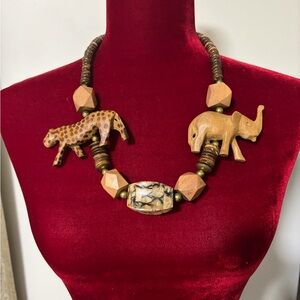 Animal Carved Beaded Necklace